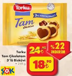 TORKU TAM ÇİKOLATAM 3’LÜ BİSKÜVİ